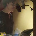 Derek Klena in the studio for the Like You Like It RADcording (photo by Rebecca Woodman Taylor).