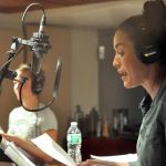 Patti Murin and Alison Luff in the studio for the Like You Like It RADcording (photo by Rebecca Woodman Taylor).