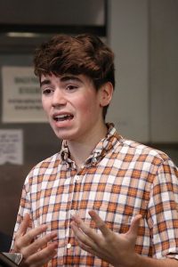 Noah Galvin in the 2014 reading at the Peter Jay Sharp Theatre at Playwrights Horizons (photo by Michael Bonasio).