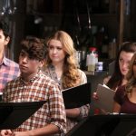 Anthony Lee Medina, Noah Galvin, Chandler Reeves, Emily Rogers and Alexa Green in Small Town Story at the November, 2014 reading at Playwrights Horizons (photo by Michael Bonasio).
