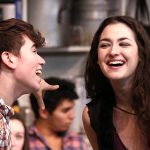Noah Galvin and Hannah DeFlumeri in Small Town Story at the November, 2014 reading at Playwrights Horizons (photo by Michael Bonasio).